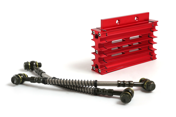 Радиатор масляного охлаждения на питбайк CNC красный pitbikemarket.ru