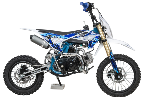 Питбайк  Motoland TCX125 E 14/12 + фара синий pitbikemarket.ru