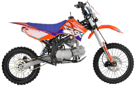 Питбайк Apollo RFZ START 125LE 17х14 Оранжевый (фара, электростартер) pitbikemarket.ru